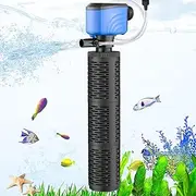 Aquarium Filter, 100-300 Gallon Fish Tank Filter, 660 GPH Internal Turtle Tank Filter for Large Tanks & Small Ponds, Saltwater & Freshwater, Whisper Filter