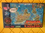 Children's Map of the World Giant 500 pc puzzle / Dino's illustrated World NEW
