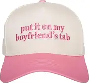 [Katydid] Put It On My Boyfriend’s Tab Hat - Two Toned Vintage Hat - Stylish 5 Panel Hat for Women - Trendy Baseball Cap