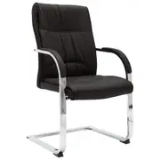 Cantilever Office Chair Black Faux Leather vidaXL