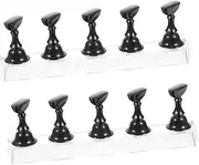 DRESSOOS 2 Sets Magnetic Nail Display Stand Holder for Nail Art Practice with Acrylic Base Flexible and Easy to Install