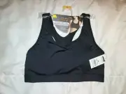 Avia Medium Support Twisted Back Sports Bra Black Women's Medium NWT