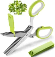 2023 Updated Herb Scissors Set - Herb Scissors with 5 Blades and Cover, Cool Kit