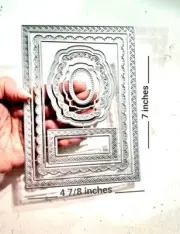 Rectangular Set of Metal Cutting Dies Scrapbooking Card Making Dies