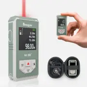 Compact Laser Measurement Tool - M-30+, 98ft/30m Mini Laser Tape Measure, Rec...