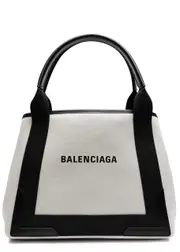 Balenciaga Cabas Small Canvas Tote, Canvas Bag, Natural One Size