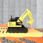 Excavator Digger Truck 3D Pop Up Card