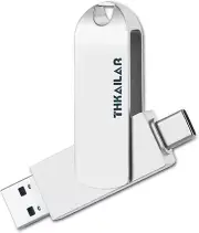 Thkailar USB C Flash Drive 128GB, 2 in 1 USB A to USB C , 3.1 Read Up to 150MB