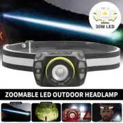 Zoomable LED Outdoor Headlamp Digital Display Waterproof Rechargeable Head Torch