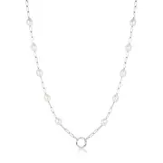 Ania Haie Silver Pearl Chain Charm Connector Necklace