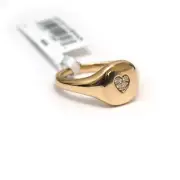 New DAVID YURMAN Mini Heart Pinky Ring in 18K Yellow Gold, Diamond, Size 4