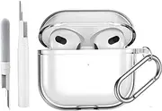 [USTIYA] Case for Apple AirPods 4 Cover AirPods4 2024 Shock-Absorption Transparent TPU Thickening (Transparente + Pen)