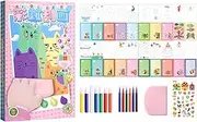 Rainbow Dot Color Painting Set, Children Coloring Scratch Off Paper Set Notebook with 20 Cool Rainbow Handmade Postcards, Kids Drawing Kits Or Boys and Girls Ages 6+
