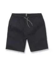 Volcom Frickin Elastic Waist Shorts Big Boys L Navy Solid Drawstring Waist