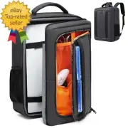 Travel Backpack for PS5, Protective Carrying Case Bag for 17.3’’ Laptop, Control