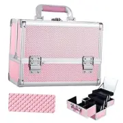 Makeup Train Case Cosmetic Box 11.8 Inches Jewelry Organizer Pink Mermaid