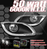 09-11 TOYOTA YARIS 2/3DR BUMPER FOG LIGHT LAMP W/50W 6000K HID+CHROME TRIM BEZEL (for: Toyota)
