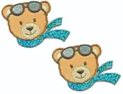 Teddy Bear Patch Iron on Sew on (3" in) Lot of 2