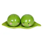 Peas in a Pod Green Ceramic Magnetic Salt and Pepper Shakers 3 Piece Gifting ...