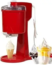 Home Soft Serve Ice Cream Machine, 1L DIY Kitchen Automatic Mini Fruit Soft Ice Cream Maker, Fully Automatic DIY Iced Yogurt Cone Machine for Dessert, Frozen Yoghurt, Sorbet