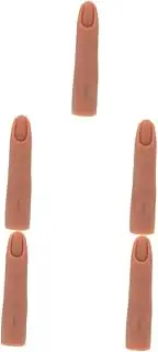 MERRYHAPY 5pcs Practice Nail Art Anywhere Compact Silicone Fake Fingers Mannequin Nail Model