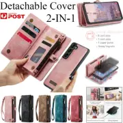 For Samsung S25 S24 S23 Ultra S22 S21 Plus Removable Cover Leather Wallet Case
