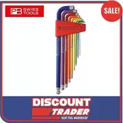 PB Swiss Tools Rainbow 9 Piece Ball End Long Hex Key Set Metric PB 212.LH-10 RB