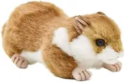 [HANSA] Hamster Plush Toy, 17 cm Length, Brown/White
