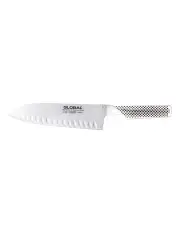 [Global] Fluted Santoku Granton Edge Knife 18cm in Stainless Steel