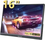 Portable Monitor 16inch, Full HD 1920X1200P Display 300cd/Brightness,60Hz IPS LC