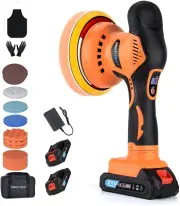 Cordless Car Buffer Polisher W/ 2X2000Mah 21V Batteries, 6 Inch Car Buffer Waxer