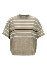 Brunello Cucinelli Lurex Striped Sweater S,XS,L,M Nude