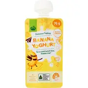 Woolworths Banana Yoghurt Pouch 70g