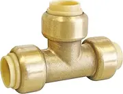 SOMATHERM FOR YOU - Pushfit 16 T-Piece Brass evenly for Clipping for Copper or per Pipes or Multilayer Pipes Ø16