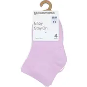 Underworks Infant Plain Mid Crew Socks Assorted 4 pack