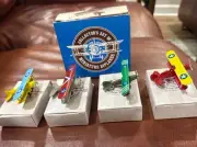 Reader's Digest Miniature Metal Biplane Collection Set of 4 New In Box