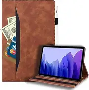 Case for Samsung Galaxy Tab A8 10.5 Inch 2021(SM-X200/SM-X205) , PU Leather Stand Folio Cover with Pen Holder , Protective Smart Cover Case for Samsung Galaxy Tab A8 2021 , Brown