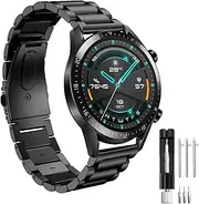 Stainless Steel Replacement Strap for Huawei Watch GT3/GT3 Pro 46mm/GT 4 46mm/GT2/GT 46mm/GT2 Pro/GT2e/GT Runner/Huawei Watch 3/3 Pro/Watch 4/Watch 4 Pro/Galaxy Watch 46mm/Galaxy Watch 3