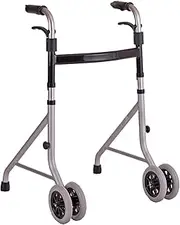 Walker with Wheels,Walkers for Seniors Lightweight Folding Aluminum Roller Walker,Lifting Adjustable Walker,Disabled Medical Walker for Easy Storage and Transportation(Color:Grey)