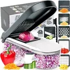 Vegetable Chopper 6-in-1 Mini Chopper Mandolin Slicer with Finger Guard Clean