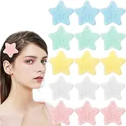 20 Pcs Fluffy Star Hair Clips Y2K Cute Hair Barrettes Plush Fuzzy Star Shaped Alligator Duckbill Clips Decorative Colorful Accessories for Women Girls