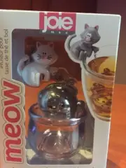 NEW Joie Meow Cat Tea Leaf Infuser & Bowl Caddy, Assorted Colors