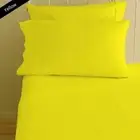 1000TC SOFT Flat & Fitted Bed Sheet Set Single/Double/Queen/King bed 4 Pc Yellow