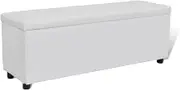 White Storage Bench for Entryway & Hallway, Medium Size with Seating and Hidden Storage, Space-Saving Solution for Small Homes