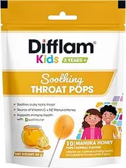 Difflam Kids Soothing Throat Pops Manuka Honey 10 Lollipops