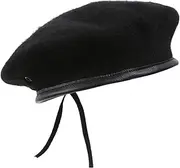[Healeved] Adjustable Unisex Beret Hat Stylish Flax Peaked Cap for Men Women Adults Sun Hat Black