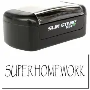 Slim Pre-Inked Super Homework Stamp Size 1/2" Tall x 1-3/4" Wide