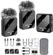 2025 Latest Model Dual Mini Wireless Microphone USB C & Lightning for iPhone,