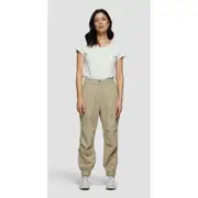 Replay Womens Cotton Linen High-waisted Cargo Pants Yellow