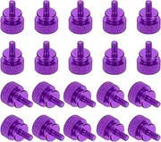 uxcell 20 Pcs 6#32 Knurled Thumb Screw Computer Case Threaded Hand Tighten Screws Aluminum Alloy for PC Case, Purple